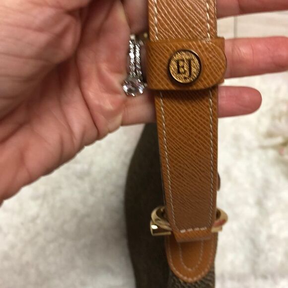 Eric Javits Ny woven tan brown handbag. - Picture 3 of 8